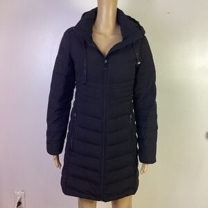 DKNY Black Hooded down filled Coat Sz S